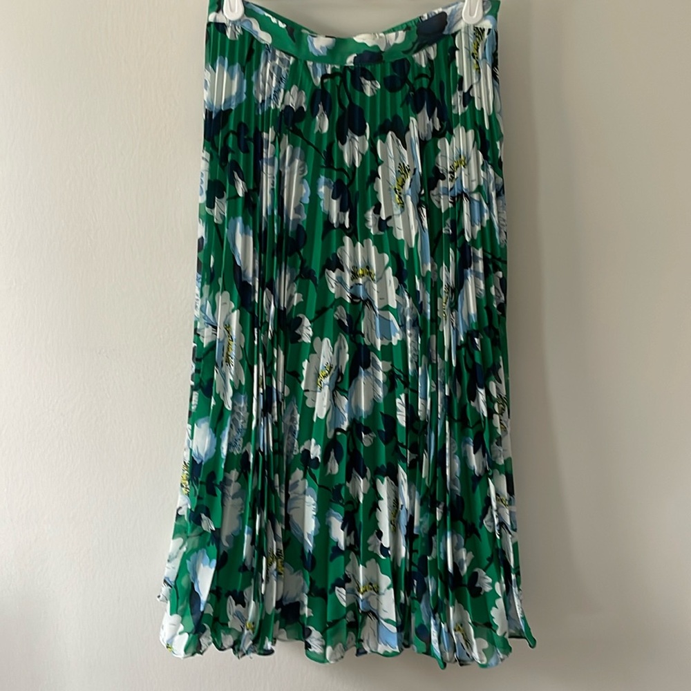 Floral Pleated Midi Skirt